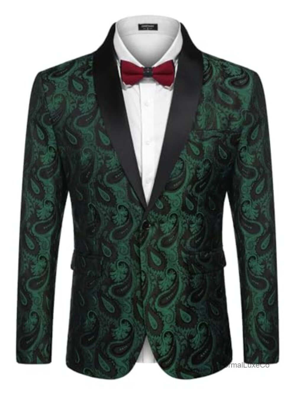 Floral Paisley Shawl Lapel Tuxedo Jacket Suit Blazer Prom Wedding
